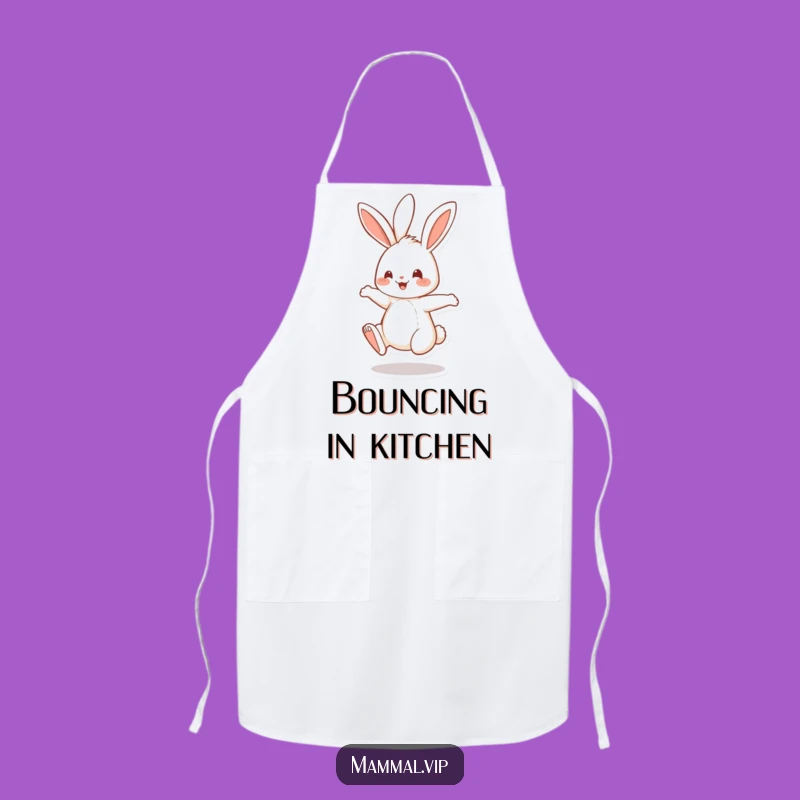 Funny Bouncing Rabbit Apron: Cheerful Chef Bunny Kitchen Wear, Great Funny Gift