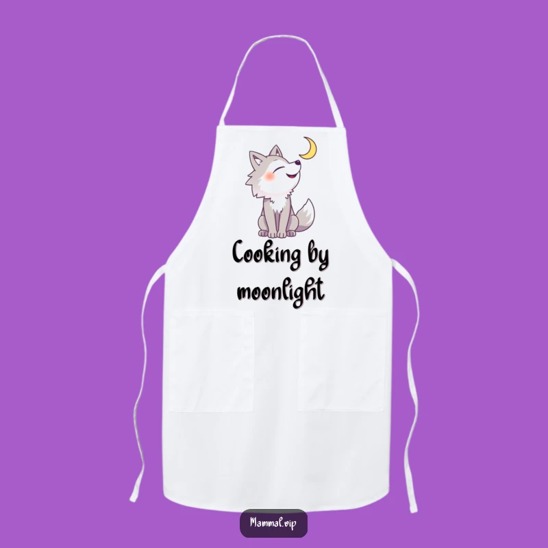 Funny Howling Wolf Apron: Cheerful Kitchen Howler, Perfect Funny Gift