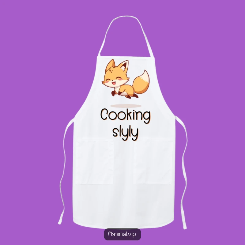 Funny Fox Apron: Hilarious Tail Chasing Gift for Kitchen