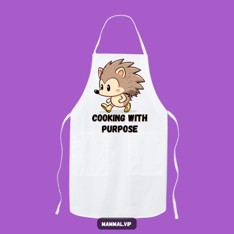 Funny Hedgehog Marching Apron: Determined Chef's Tiny Boots Gift