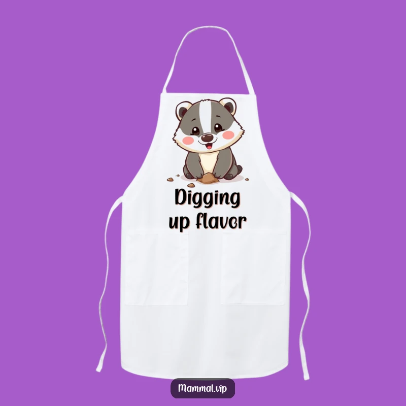 Funny Badger Apron: Happy Digging Character for a Purposeful, Cheerful Kitchen
