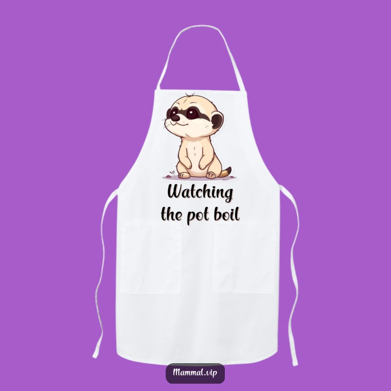 Funny Curious Meerkat Apron - Keep an Eye Out with Humorous Kitchen Style