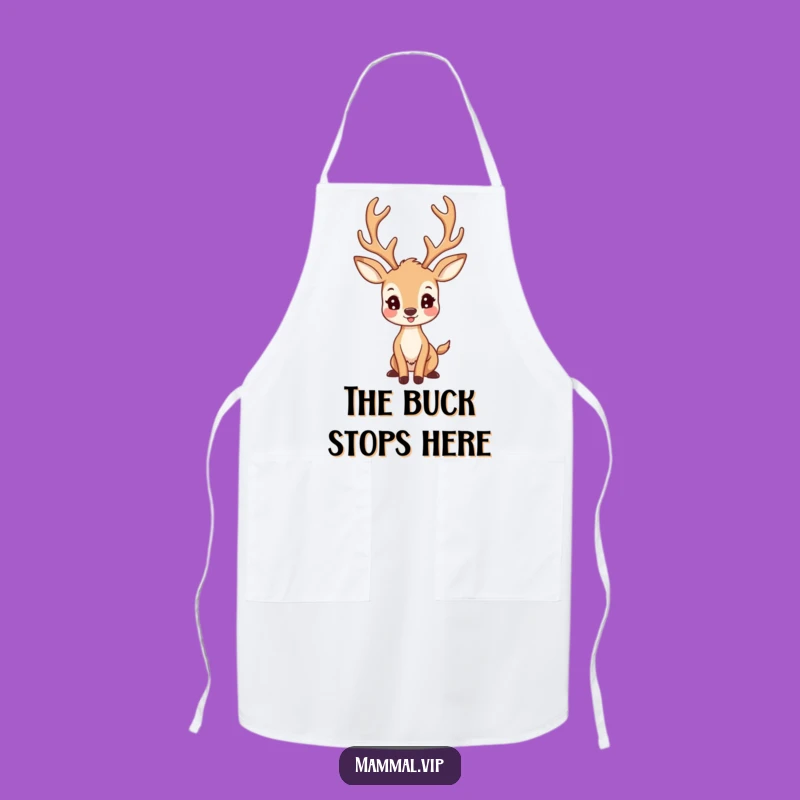 Funny Deer Apron: Proud Antlered Character, Chef's Gift!