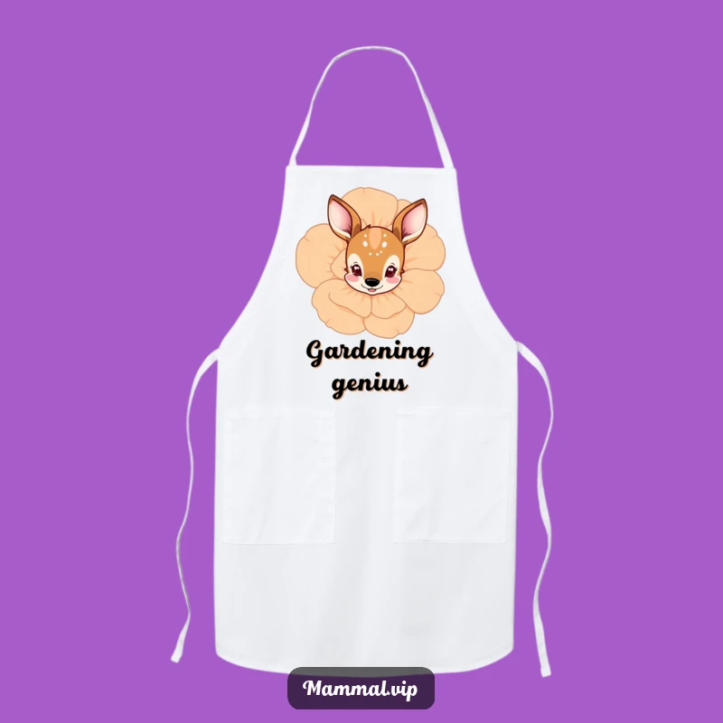 Funny Deer Flower Peek Apron: Cook with Gentle Fun