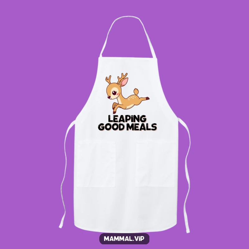 Funny Deer Leaping Apron: Cook with Grace and Comedic Flair