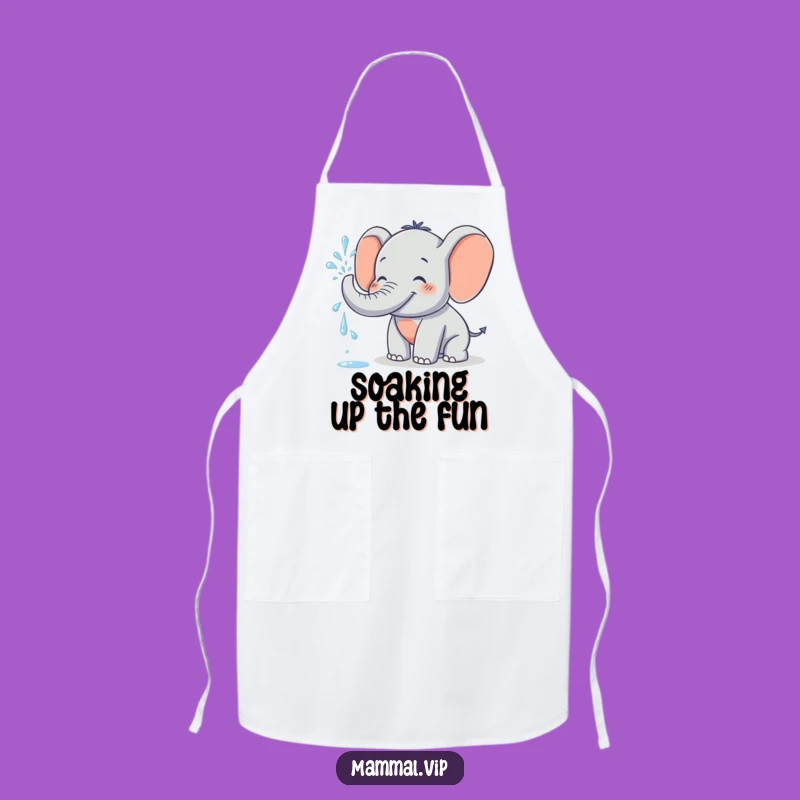 Funny Elephant Apron: Grinning Water Sprayer Character for a Playful Kitchen