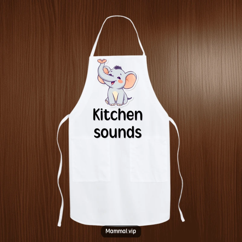 Funny Elephant Trumpet Apron: A joyful elephant trumpeting, ideal for keeping clothes clean with a blast of kitchen humor. Gift.