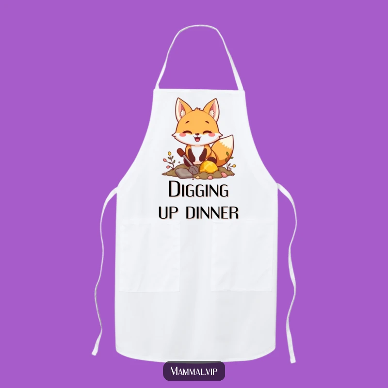 Funny Fox Treasure Dig Apron: Cook Up Some Loot