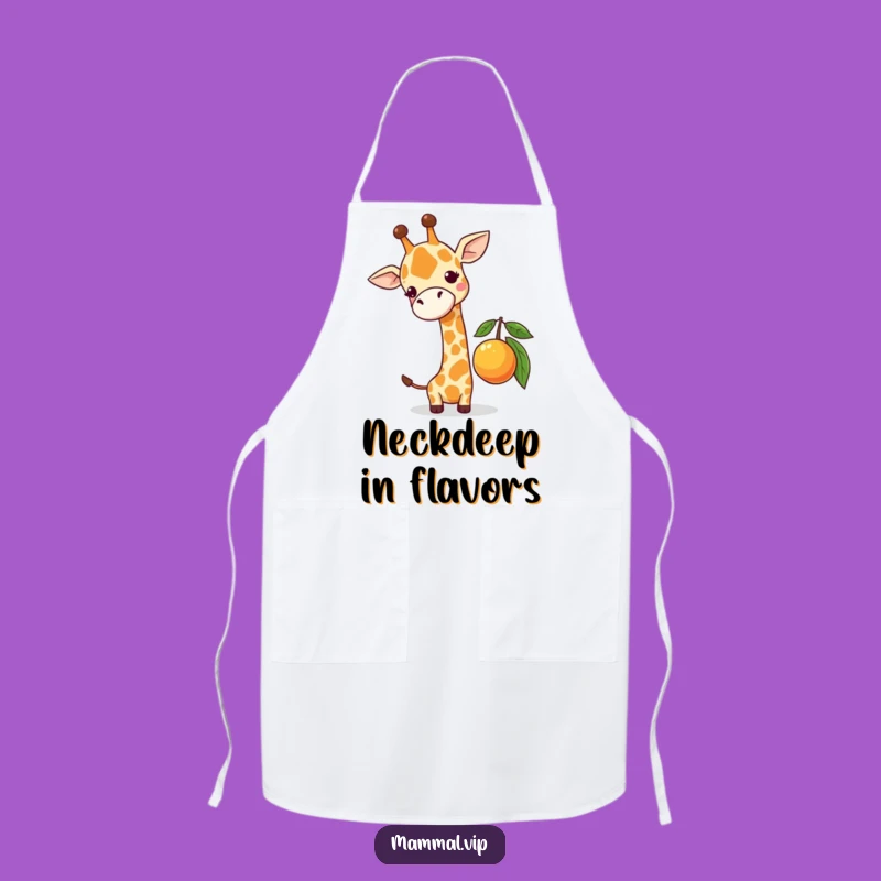 Funny Giraffe Fruit Apron - Hilarious Kitchen Animal Gift