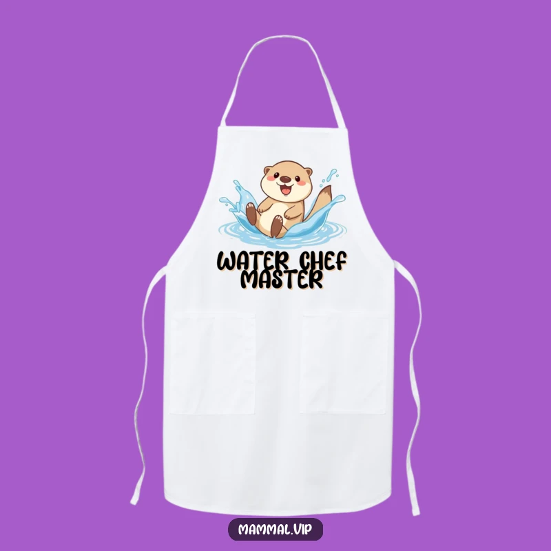 Funny Otter Splash Apron: Cook with Playful Aquatic Charm