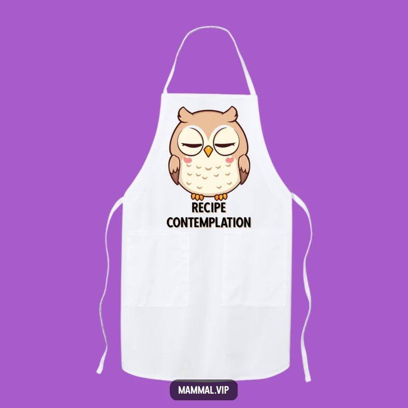 Funny Owl Apron: Smart Cartoon Character Slow Blink Kitchen Gear
