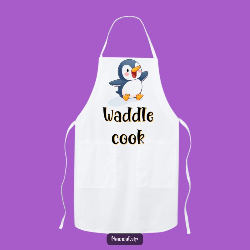 Funny Penguin Slope Apron - Cook with Wintry Cheer!