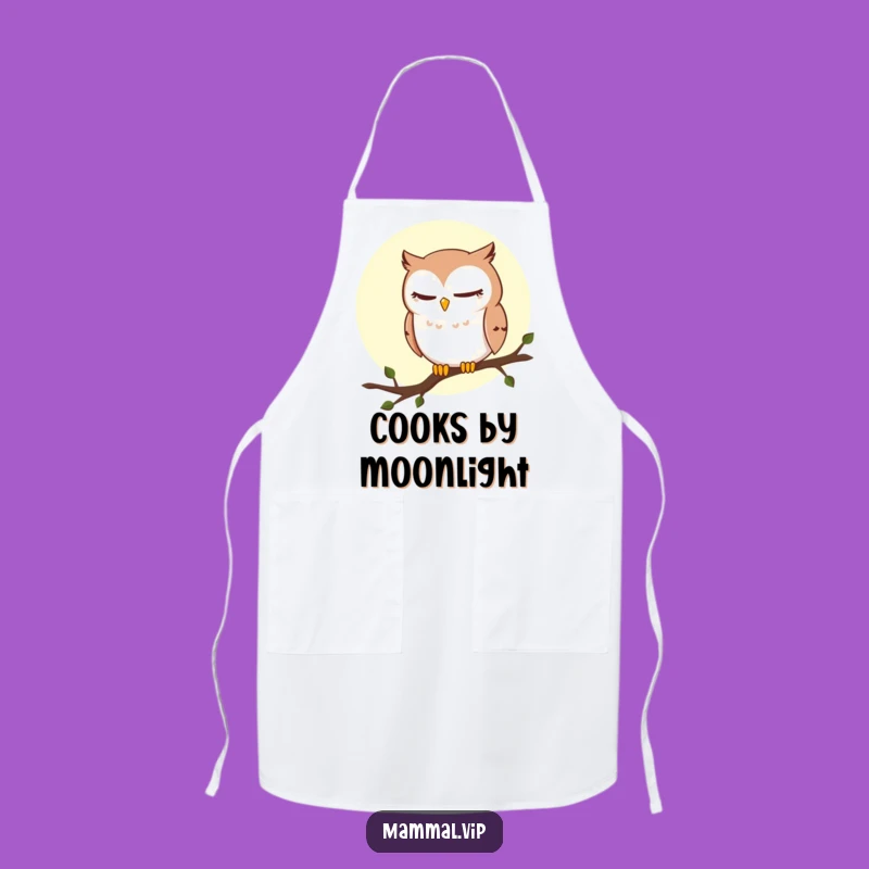Funny Winking Owl Apron: Sly Nighttime Humor, Perfect Whimsical Kitchen Gift