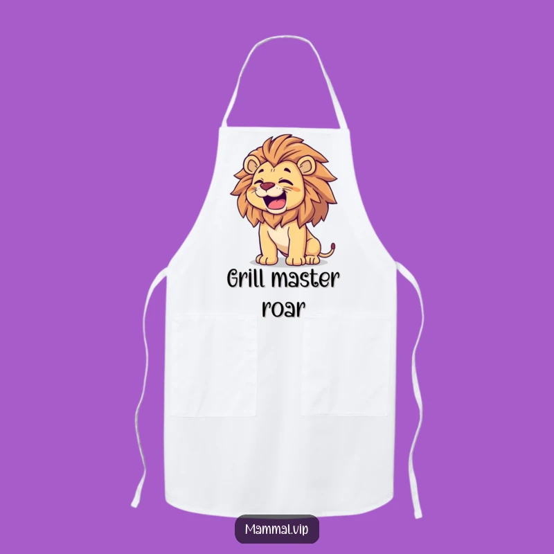 Funny Proud Lion Apron: Happy Roar Humor, Perfect Majestic Kitchen Gift