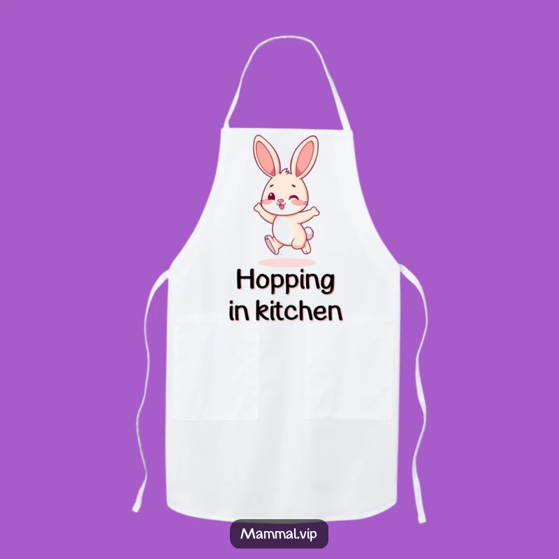 Funny Hopping Bunny Apron: Playful Character Cute Animal Baker Gift