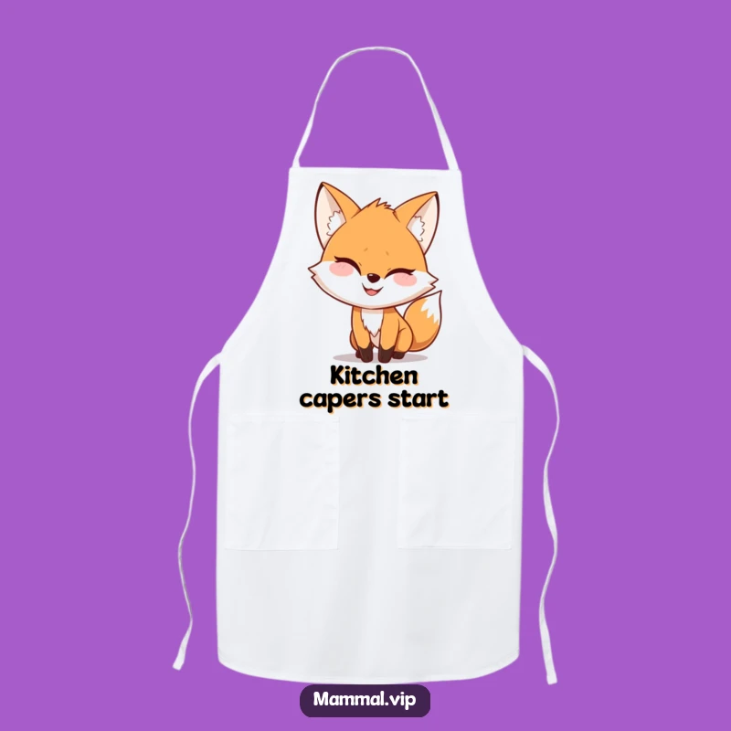 Funny Fox Sneaking Apron: Mischievous Chef Wear, Great Funny Gift for Cooks