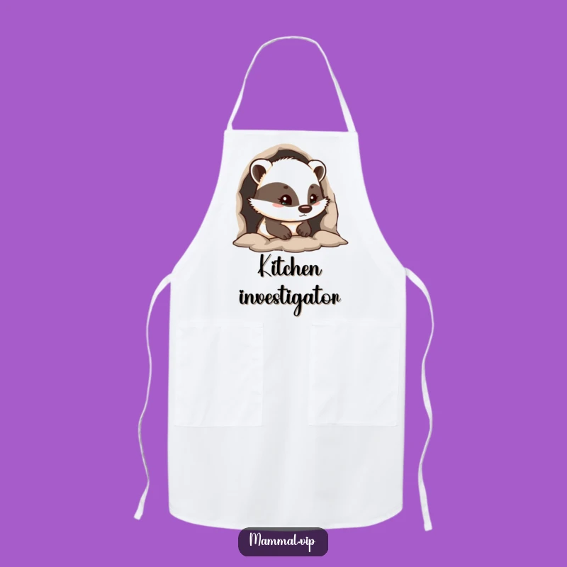 Funny Curious Badger Apron - Peeking into the Kitchen!