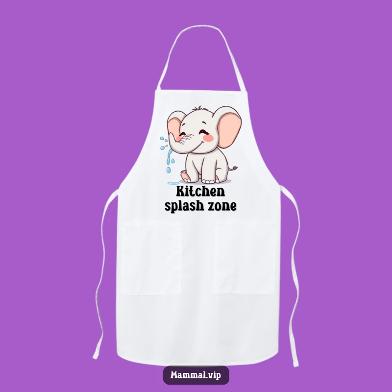 Funny Joyful Elephant Apron: Playful Spray Humor, Perfect Splashy Kitchen Gift