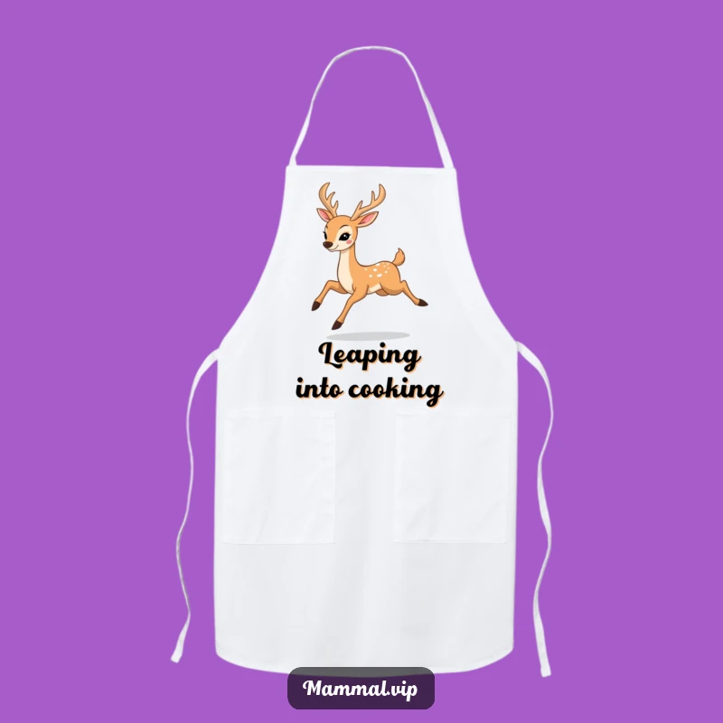 Funny Deer Prancing Apron: Cook with Elegance and Happy Animal Style