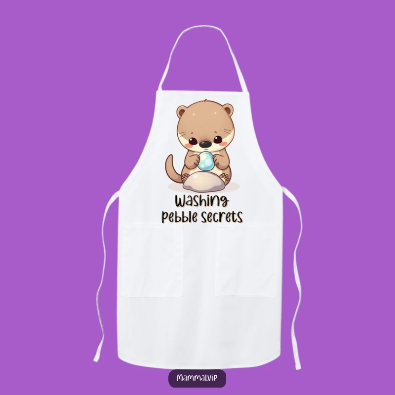 Funny Otter Pebble Apron: Curious Chef Wear, Great Funny Gift for Foodies