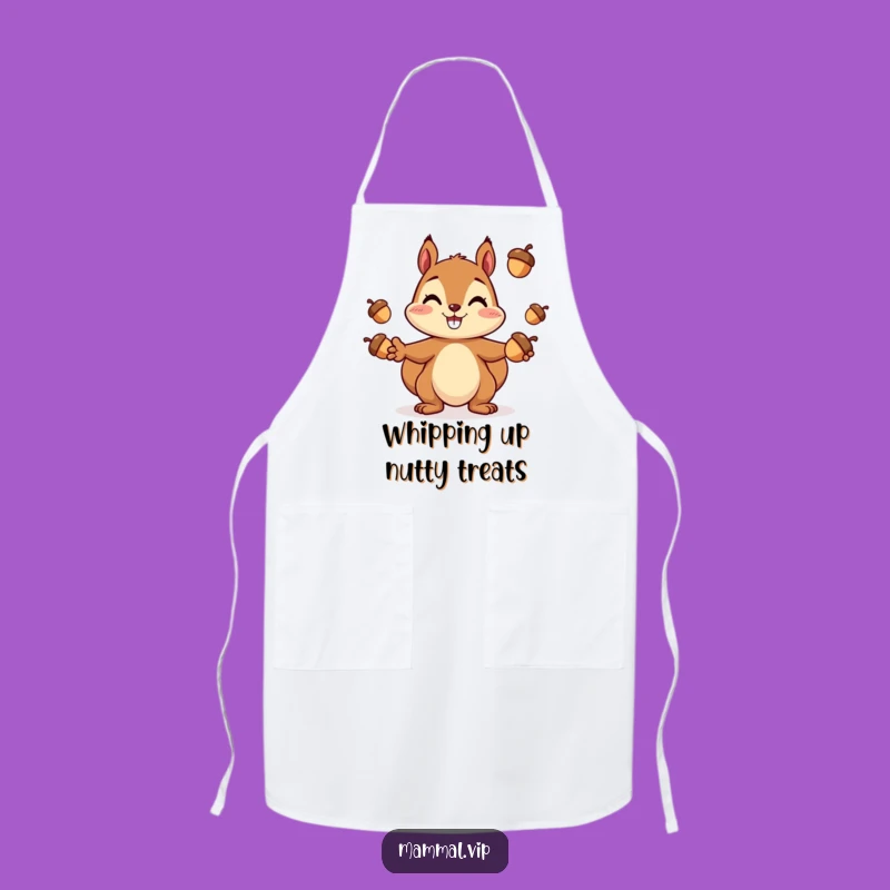 Funny Squirrel Juggling Apron: Cheerful Acorn Chef Gift