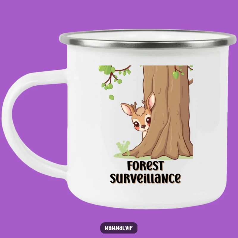 Funny Deer Peeking Camping Mug: Woods & Wonder, Unique Outdoor Gift