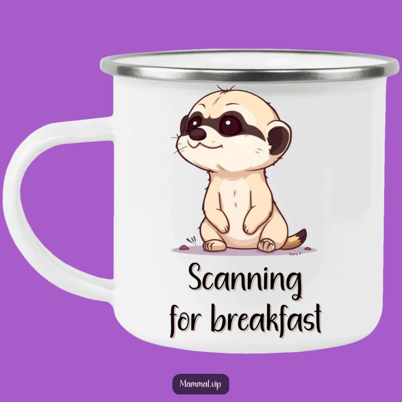Funny Curious Meerkat Camping Mug - Alert Hydration for Outdoor Explorers