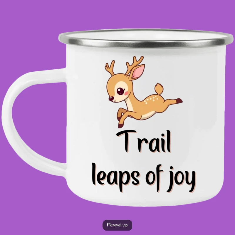 Funny Deer Leaping Camping Mug: Adventure with Graceful Hilarity