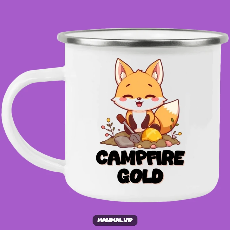 Funny Fox Treasure Dig Camping Mug: Adventure Fuel