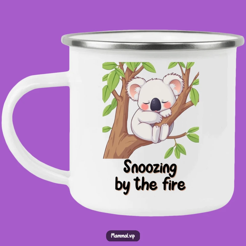 Funny Koala Camping Mug: Content Snoozing Character for Peaceful Outdoor Relaxation