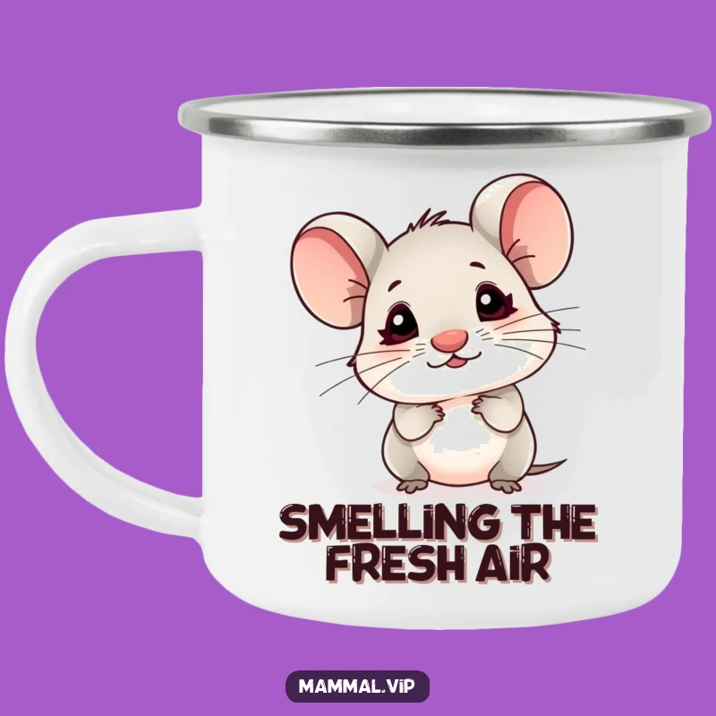 Funny Mouse Camping Mug: Tiny Nose Sniffing Air, Outdoor Gift!