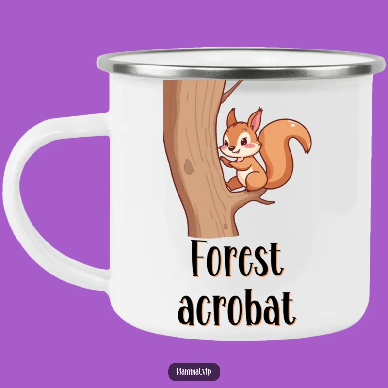 Funny Squirrel Scampering Camping Mug - Energetic Animal Camp Cup Gift