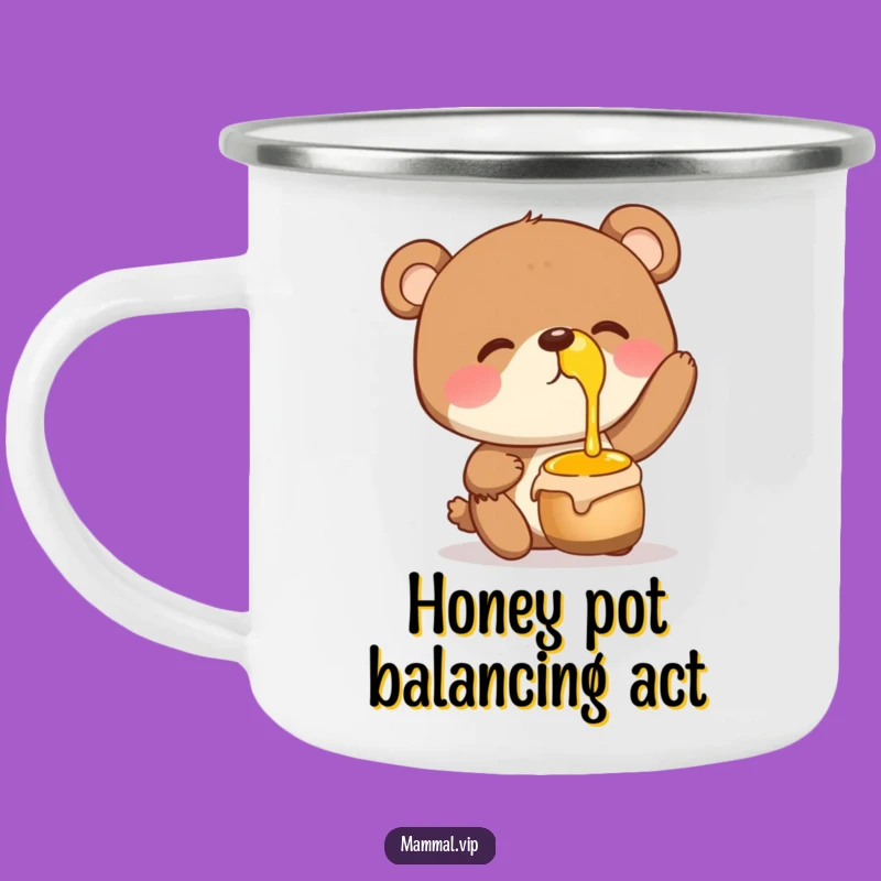 Funny Bear Honey Pot Camping Mug: Giggling Yogi Adventure Cup, Unique Funny Gift