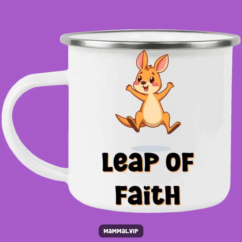 Funny Kangaroo Overshooting Jump Camping Mug - Outdoor Adventure Humor