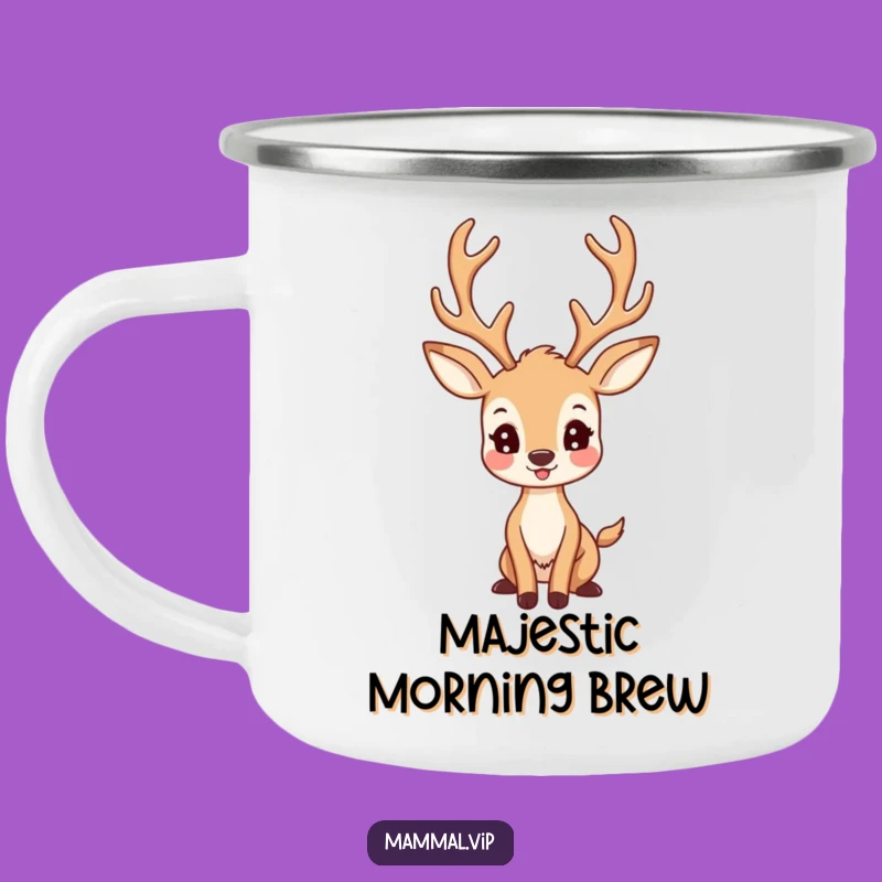 Funny Deer Camping Mug: Proud Antlered Character, Outdoor Gift!