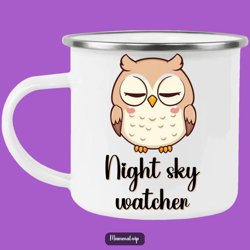 Funny Owl Camping Mug: Durable Cartoon Character Slow Blink Camp Cup