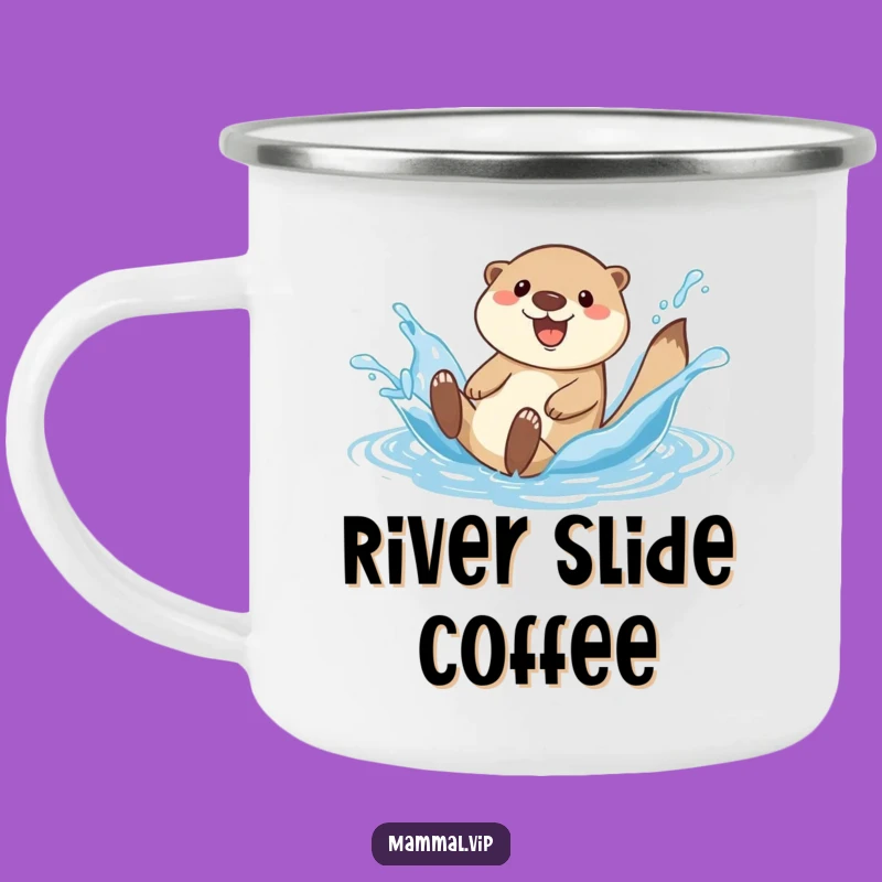 Funny Otter Splash Camping Mug: Adventure with Aquatic Fun