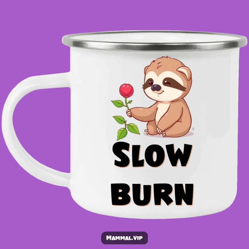 Funny Sloth Berry Reach Camping Mug - Slow Adventures & Humor