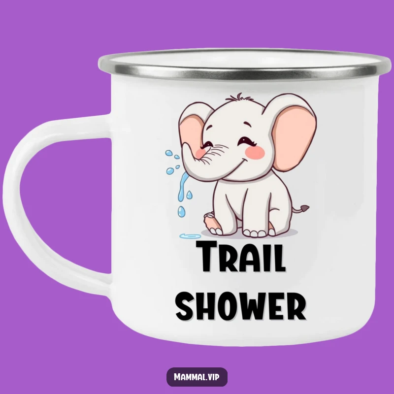 Funny Joyful Elephant Camping Mug: Playful Spray Humor, Perfect Splashy Campfire Gift