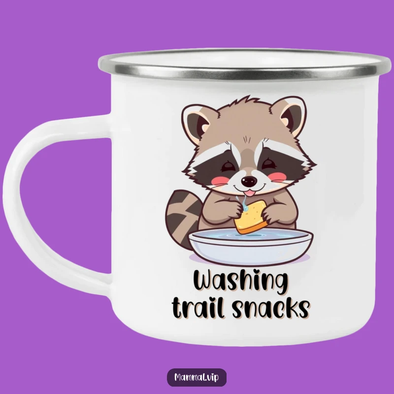 Funny Raccoon Washing Food Camping Mug - Meticulous Hydration Outdoors