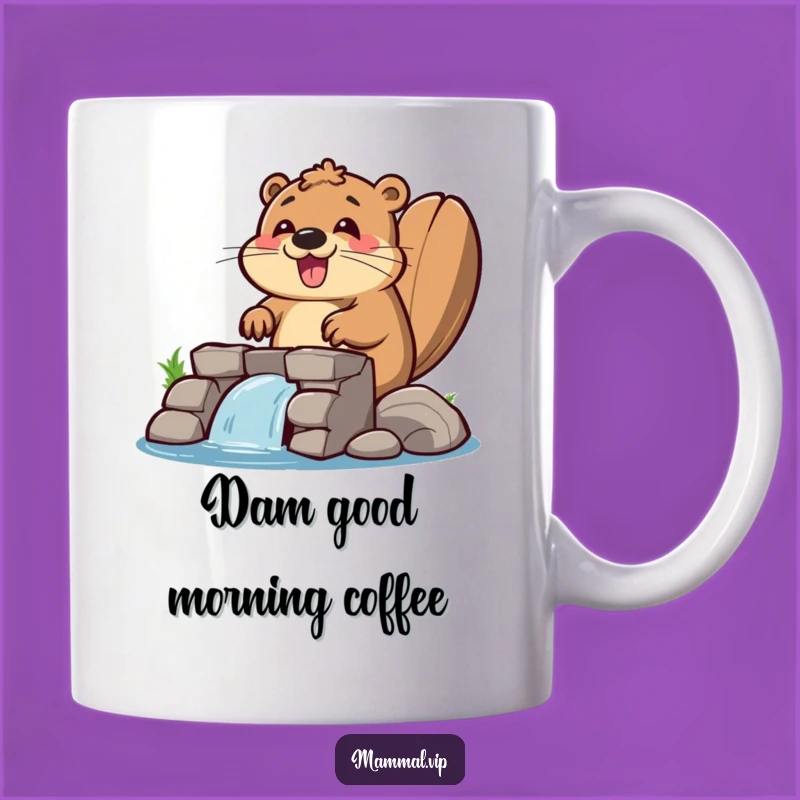 Funny Beaver Dam Builder Mug: Happy Worker, Hilarious Gift for Builders