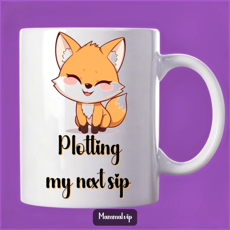 Funny Fox Sneaking Mug: Mischievous Grin Art, Perfect Funny Gift for Witty People