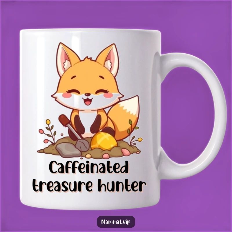 Funny Fox Treasure Dig Mug: Exciting Adventure Gift for Seekers