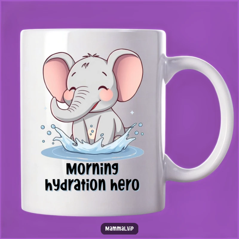 Funny Happy Elephant Mug: Joyful Water Splash, Perfect Gift for Animal Lovers and Elephant Enthusiasts