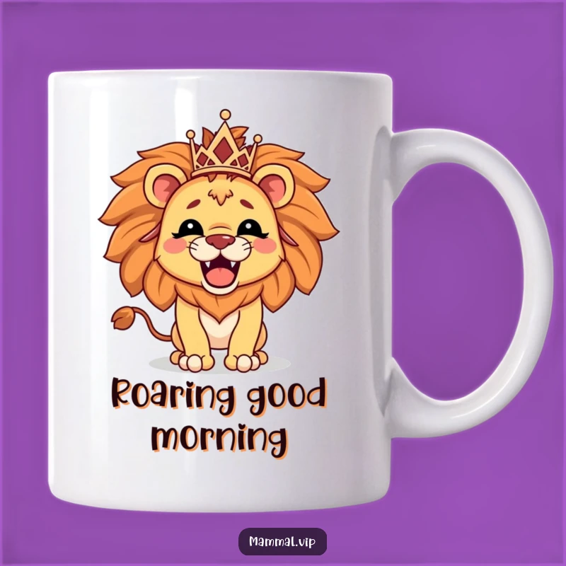 Funny Lion Tiara Mug - Hilarious Regal Roar Gift for Boss Babes