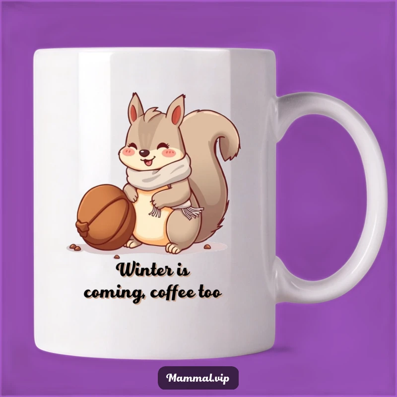 Funny Squirrel Scarf Mug: Hilarious Winter Prep Humor for Cozy Sipping