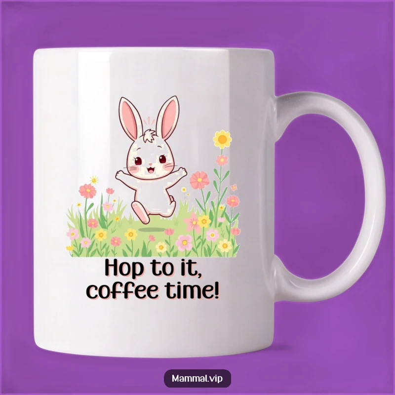 Funny Rabbit Flower Mug: Bouncy Hopping Character, Perfect Funny Gift