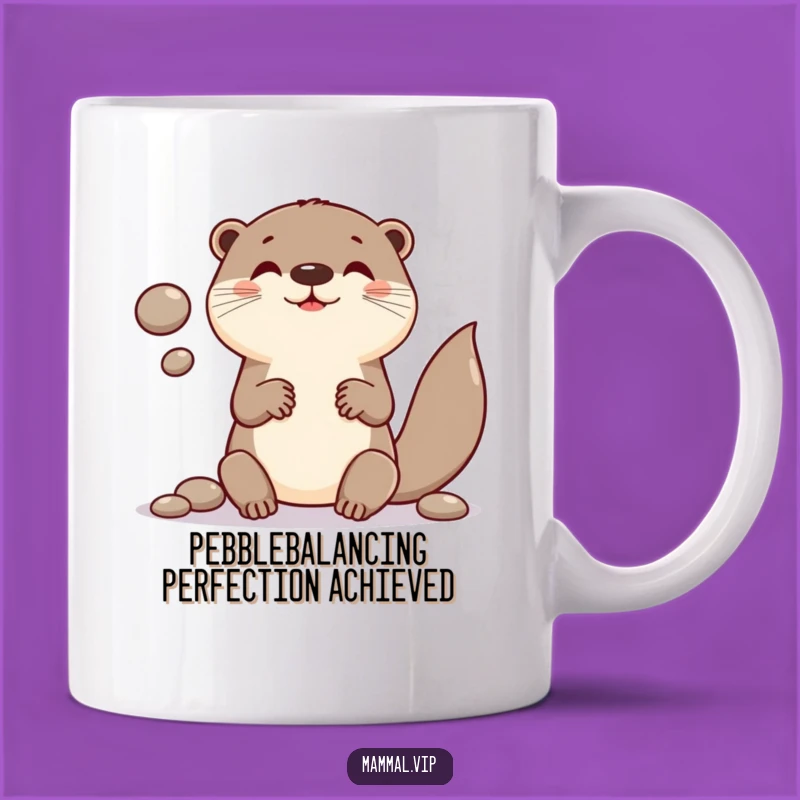Funny Otter Juggling Pebbles Mug: A Hilarious Gift for Rock Collectors and Otter Lovers
