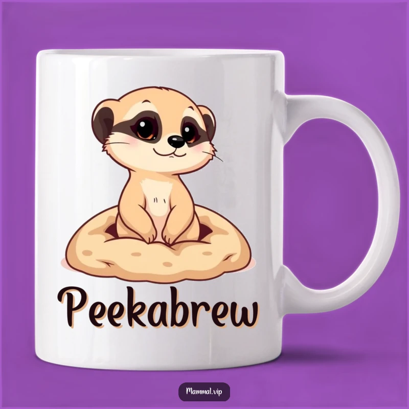 Funny Meerkat Burrow Mug - Curious Animal Explorer Gift