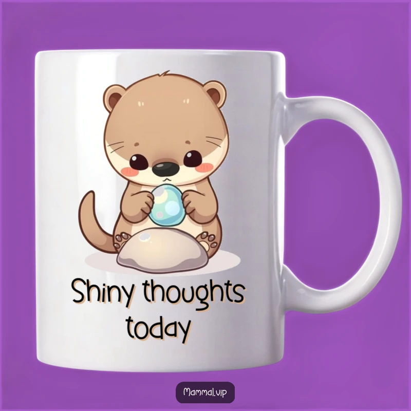 Funny Otter Pebble Mug: Curious Critter Art, Perfect Funny Gift for Playful Souls